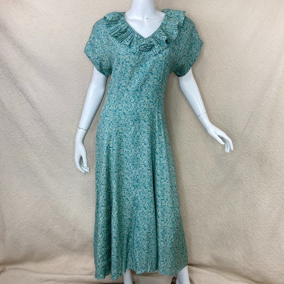 VTG 80s E.D.Michaels by Melanie Drucker Rayon Floral Midi Dress - Picture 2 of 16